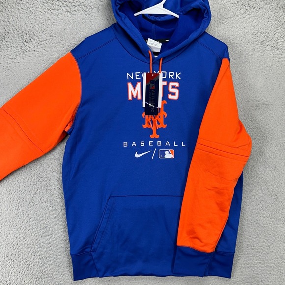 New York Mets Baseball Mens Hoodie Sweatshirt Medium Blue Therma Fit Nike NEW - Picture 4 of 10